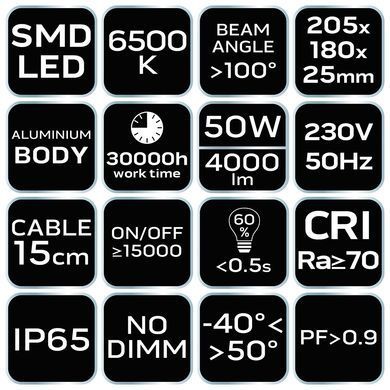 Точечный светильник SMD 50W 4250 lm 230V 99-053 фото