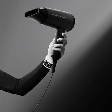 Rowenta Фен Karl Lagerfeld Express Style дорожный, 1600Вт, режимов-2, хол. обдув, складная ручка, черный CV184LF0 фото