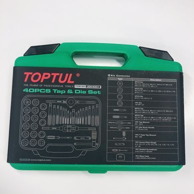 Набір різьбонарізного інструменту TOPTUL 40 од. М3-М12 JGAI4001