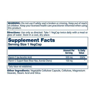 Vitamin C with Rose Hips & Acerola, Timed Release 500mg - 100 vcaps Solaray