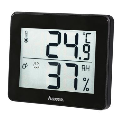 Термогігрометр Hama внутр. вимірювання, CR2025, темп-ра, вологість, чорний (338426)