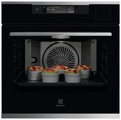 Electrolux Духова шафа електрична, 70л, A++, пара, конвекція, ф-ція пароварки, чорний+нерж (363458) KOAAS31CX фото