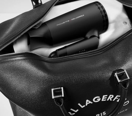 Rowenta Фен Karl Lagerfeld Express Style дорожный, 1600Вт, режимов-2, хол. обдув, складная ручка, черный CV184LF0 фото
