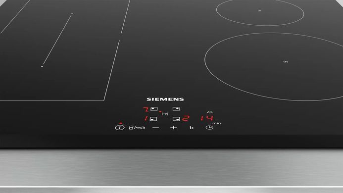 Siemens Варильна поверхня індукційна 60см/4 конф/сенсор/чорний (347487) EE631BPB1E фото