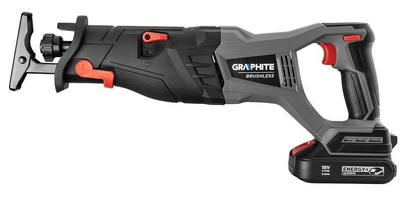 Шабельна пила GRAPHITE 58G096 без АКБ та ЗУ (18V, безщітковий двигун, різання дерева/металу) 58G096 фото