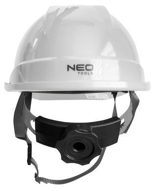 Каска промышленная NEO TOOLS 97-221, белая, с подбородочным ремнем, ABS, CE сертификат