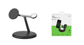 Зарядний пристрій бездротовий Belkin 3в1 Magnetic Adjustable Pad Qi2 15Вт, чорний