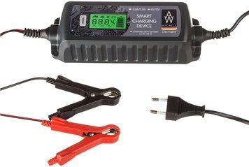 Зарядний пристрій Konner&Sohnen Auto Welle AW05-1204 інтелектуальний, 230В, 6/12В, 0.8/3.8А, для STD/AGM/GEL 1.2-120А-год, режими повільний, стандартний, зимовий (372937)