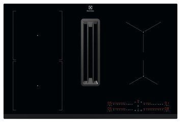 Electrolux Варочная поверхность индукционная, 80см, расширенная зона, встроенная вытяжка, Hob2Hood, черный KCC83443 фото