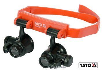 Лупы на голову с подсветкой YATO: 2 LED, 4 пары с кратностью: х10, х15, х20, х25