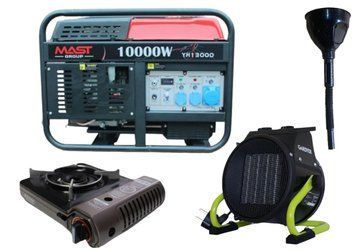 Бензиновый генератор MAST GROUP YH13000 + газовая плитка Orcamp CK-505 + электрический обогреватель Gardyer KYH13000 фото