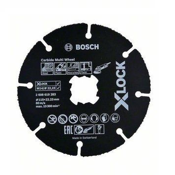 Диск пиляльний Bosch X-Lock Carbide Multi Wheel 115х1,0х22,2 мм 2608619283