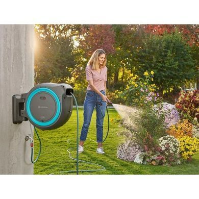 Катушка настенная Gardena RollUp XL бирюзовая + набор для полива 35 м 18630-20.000.00 фото
