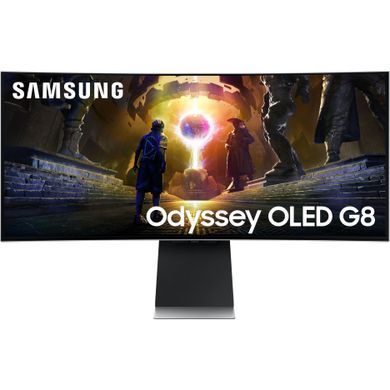 Монітор Samsung 34" Odyssey OLED G8 HDMI, DP, USB, Bluetooth, MM, OLED, 3440x1440, 0.3ms, HAS, FreeSync Premium Pro, CURVED (382164) LS34DG852SIXUA фото