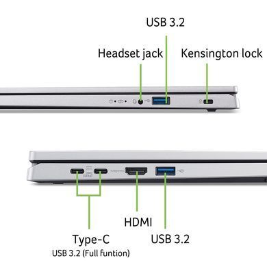 Ноутбук Acer Extensa EX215-57 15.6" FHD IPS, Intel i3-1315U, 8GB, F512GB, UMA, Lin, серебристый NX.EJAEU.002 фото