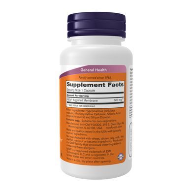 Мембрана яєчної шкаралупи Now Foods Eggshell Membrane 500 мг 60 капсул