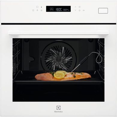 Electrolux Духовой шкаф электрический, 70л, А+, пар, дисплей, конвекция, ф-ция пароварки, белый EOB7S31V фото