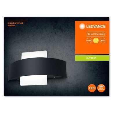 Cвітильник фасадний LEDVANCE ENDURA STYLE SHIELD 11Вт 3000К 410Лм чорний (376736)