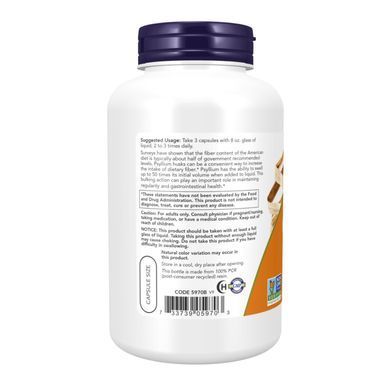 Путешественник (Psyllium Husk), Now Foods, 500 капсул