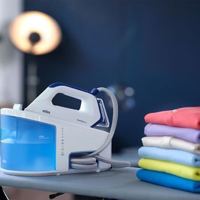 Braun Прасувальна система CareStyle 3, 2400Вт, 2000мл, паровий удар -460гр, нерж. сталь, біло-синій (376480) IS3157BL фото