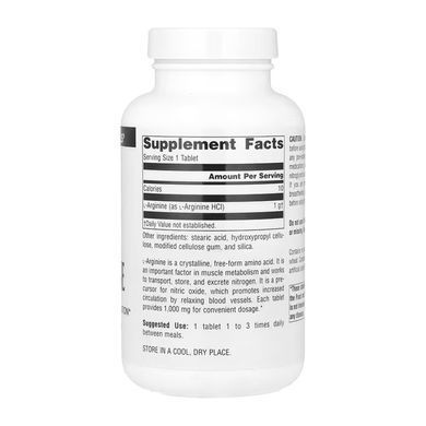 L-Arginine 1000 mg - 100 tabs Source Naturals