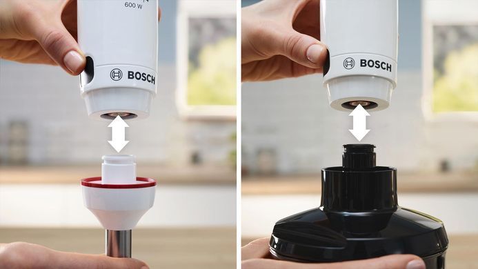 Блендер погружной Bosch 600Вт, измельчитель, венчик, белый (385694) MSM4W221 фото