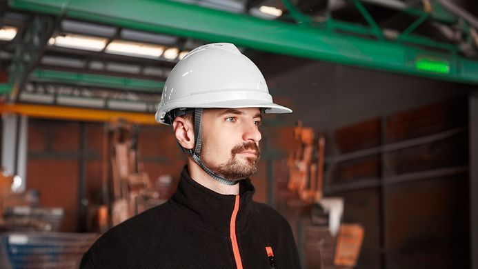 Каска промышленная NEO TOOLS 97-221, белая, с подбородочным ремнем, ABS, CE сертификат