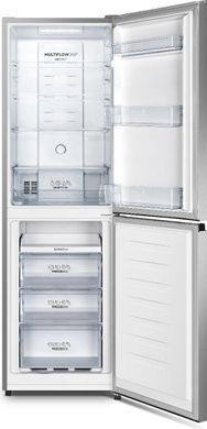 Gorenje Холодильник с нижн. мороз. камерой, 182х55х55см, 2 дв., 171(80)л, А+, NoFrost Plus, Зона св-ти, серый NRK418ECS4 фото