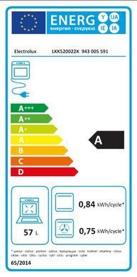 Electrolux Плита комбинированная, 57л, 50x60см, конвекция, черный LKK520022K фото