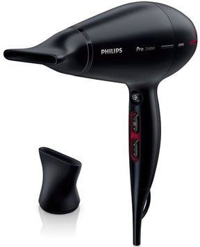 Philips Фен Professional, 2100Вт, 3 режими, іонізація, хол. обдув, чорний (185220) HPS910/00 фото