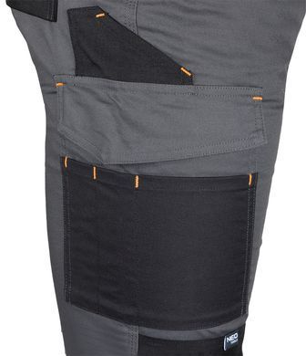 Робочі штани NEO TOOLS 81-350-2 Mix&Match Canvas, посилення Cordura, сіро-чорні S