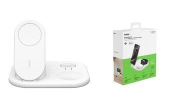 Зарядний пристрій бездротовий Belkin 3в1 Magnetic Foldable iPhone/Watch/AirPods, Qi2 15Вт, білий