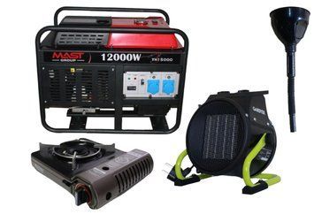 Бензиновый генератор MAST GROUP YH15000 + газовая плитка Orcamp CK-505 + электрический обогреватель Gardyer KYH15000 фото