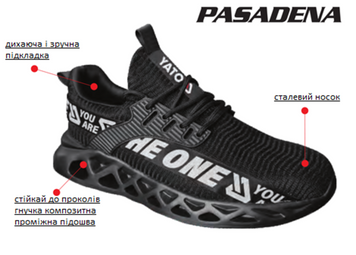 Туфли рабочие нейлоновые YATO PASADENA SB, разм. 41, с резиновой подошвой