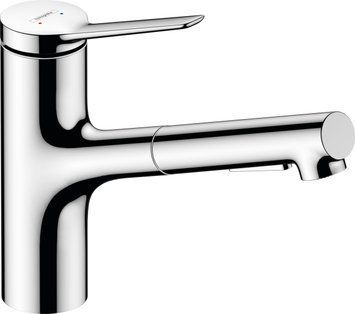 Змішувач для кухні Hansgrohe Zesis M33, довж.виливу - 219мм, витяжний, 1важіль, KM150, хром (355200)