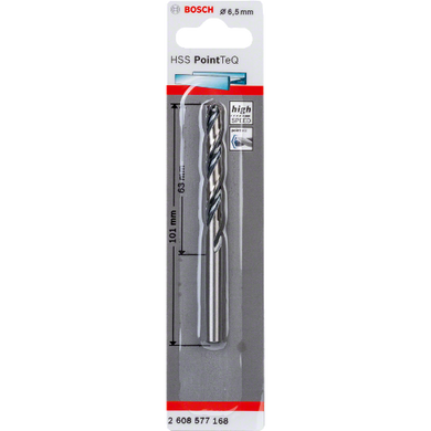 Свердло по металу Bosch HSS Point TeQ 6.5 мм 2608577168