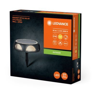 Світильник автономний LEDVANCE ENDURA STYLE ROUND SOLAR UTILI 1.2Вт 3000K 60Лм чорний (376740)