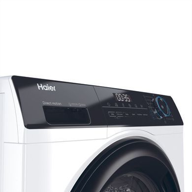 Haier Пральна машина фронтальна, 7кг, 1400, A+++, 44см, дисплей, пара, інвертор, люк чорний, прямий привід, білий (372670) HW70-B14929 фото