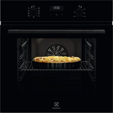 Electrolux Духова шафа електрична, 65л, А, пара, дисплей, конвекція, телескопічні напрямні, чорний (380819) KODEF70BZ фото