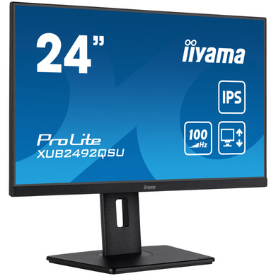 23,8 "16: 9 IPS RK Monitor, 2560x1440, 0,5 мс (MPRT), 100 Гц, FreeSync, 1xhdmi/1xdp/2xusb 3,2, SP 2x2 IIYAMA XUB2492QSU-B1 3724091 фото