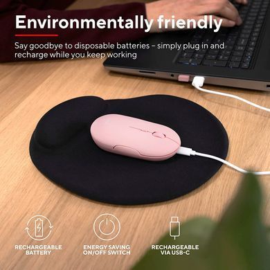 Trust Мышь Puck Rechargeable Ultra-Thin BT WL Silent Pink 24125_TRUST фото