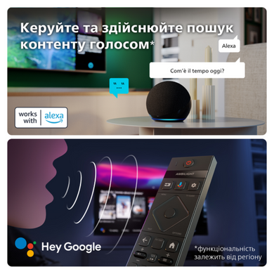 Телевізор 55", MiniLED, 60 Hz, UHD, GTV, P5, Bluetooth, no DV, 600 cd/m2, GA, AirPlay2, RC with mic( PHILIPS 55PML8709/12 3728196 фото