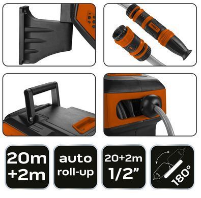 Шланг садовий NEO Tools 15-891, 1/2", 20+2 м, із системою автоматичного намотування 15-891 фото