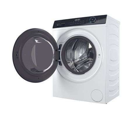 Haier Пральна машина фронтальна, 7кг, 1400, A+++, 44см, дисплей, пара, інвертор, люк чорний, прямий привід, білий (372670) HW70-B14929 фото