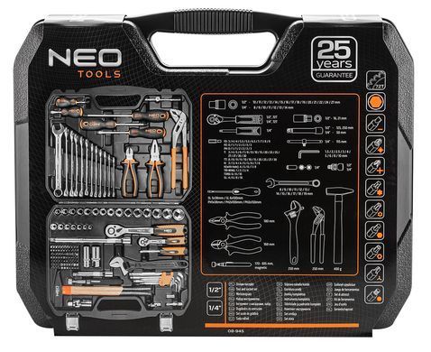 Набір інструментів Neo Tools 08-945, 143 предметів. 08-945 фото