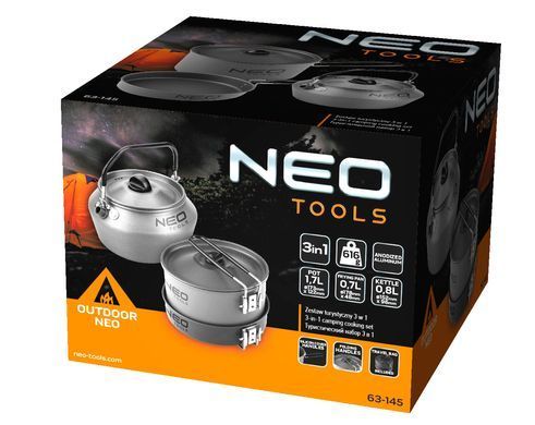 Набір туристичного посуду NEO Tools 3 в 1 складні ручки