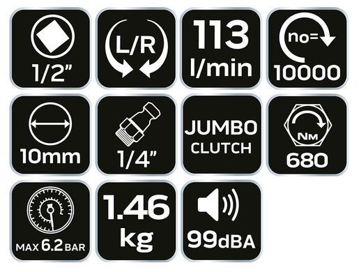 Гайковерт пневматичний ударний 1/2" NEO TOOLS 14-006, 680 Нм, професійний 14-006 фото