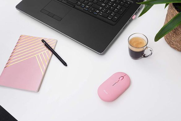Trust Мышь Puck Rechargeable Ultra-Thin BT WL Silent Pink 24125_TRUST фото