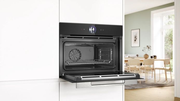 Bosch Духова шафа електрична компактна, 47л, A+, пара, дисплей, конвекція, чорний (368703) CSG7364B1 фото