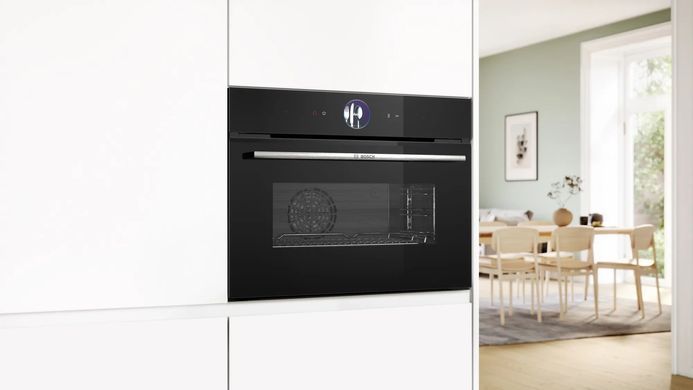 Bosch Духова шафа електрична компактна, 47л, A+, пара, дисплей, конвекція, чорний (368703) CSG7364B1 фото